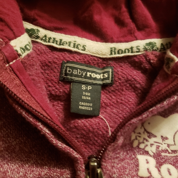 Roots | Heathered Burgundy Hoodie - S (3-6M) - Picture 3 of 3